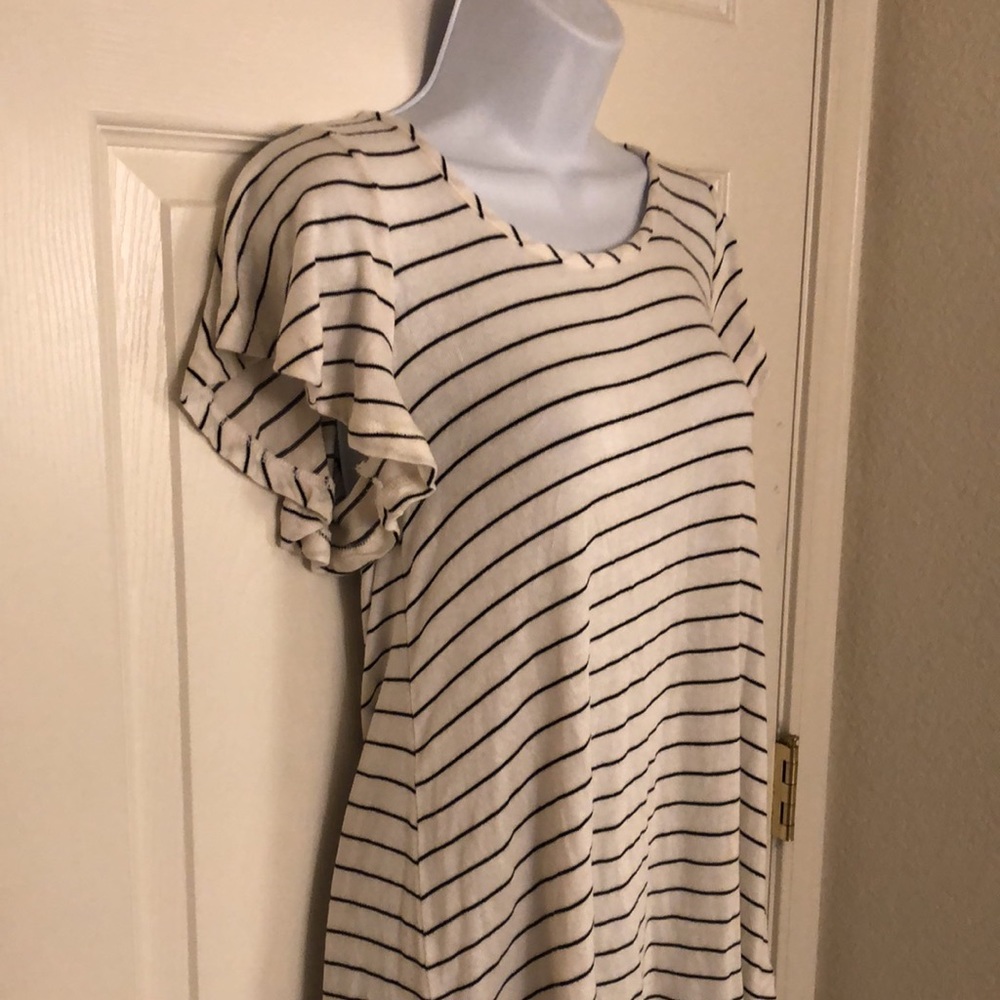 Flutter Sleeve Striped Boho Blouse - image 3